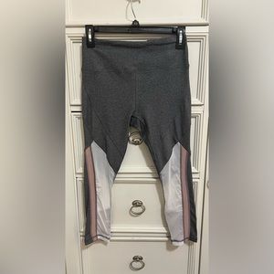 RBX Small workout leggings Gray pink and white sheer